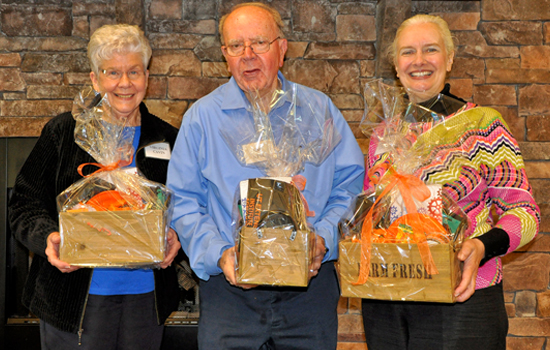 Door prizes were awarded to Virginia Cavin (October birthday), Demetra Cloar (most grandchildren/great grandchildren), and Jim Neel (most medications). A special thanks goes to Martha Jo Tolley for putting the door prizes together.