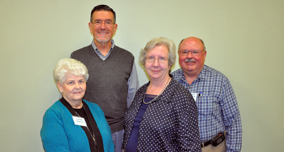 These are the newly elected officers in attendance. They will take office on July 1, 2018. Sandie Morton, State Secretary/Treasurer; Steve Sutton, Eastern Area, Vice President; Ruth Henderson McQueen, State President; and George Grandle, Eastern Area Vice President.